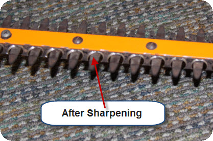 Electric Hedge Trimmer Sharpening